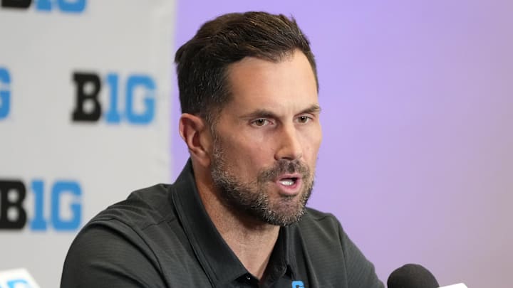 Jul 23, 2025; Las Vegas, NV, USA; Former NFL quarterback Matt Leinart speaks to the media about The We Give Blood Drive during the Big Ten NCAA college football media days at Mandalay Bay Resort. 