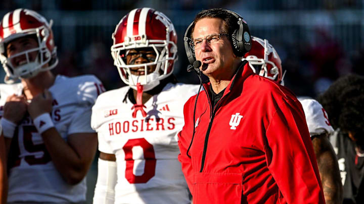 Indiana's head coach Curt Cignetti looks on during the second quarter during the game against Michigan State on Saturday, Nov. 2, 2024, at Spartan Stadium in East Lansing.