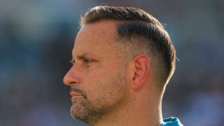 Jacksonville Jaguars defensive coordinator Anthony Campanile during an NFL scrimmage event at EverBank Stadium, Friday, Aug. 1, 2025, in Jacksonville, Fla. [Corey Perrine/Florida Times-Union]