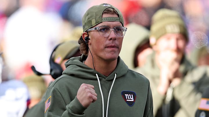 New York Giants injured quarterback Jaxson Dart  