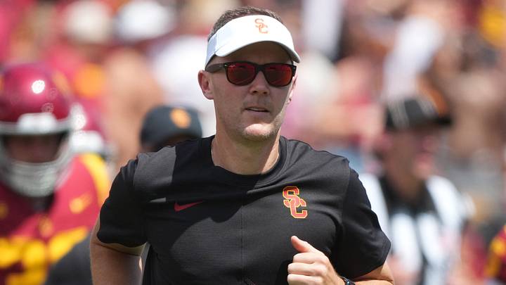 Aug 29, 2026; Los Angeles, California, USA; Southern California Trojans head coach Lincoln Riley during the game against the San Jose State Spartans at United Airlines Field at Los Angeles Memorial Coliseum. Mandatory Credit: Kirby Lee-Imagn Images Aug 29, 2026; Los Angeles, California, USA; Southern California Trojans head coach Lincoln Riley during the game against the San Jose State Spartans at United Airlines Field at Los Angeles Memorial Coliseum. Mandatory Credit: Kirby Lee-Imagn Images
