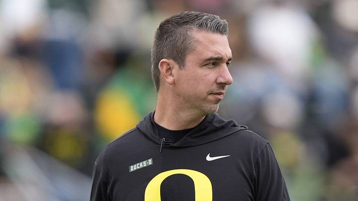 Oregon inside linebackers coach Brian Michalowski walks the field during Oregon’s spring game on April 26, 2025, at Autzen Stadium in Eugene. Oregon inside linebackers coach Brian Michalowski walks the field during Oregon’s spring game on April 26, 2025, at Autzen Stadium in Eugene.