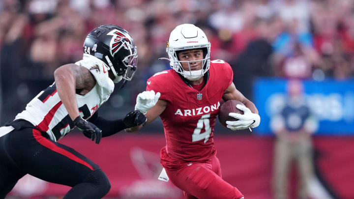 New Atlanta Falcons wide receiver Rondale Moore helped his Arizona Cardinals beat the Falcons last year.