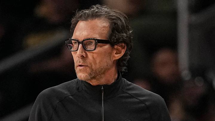 Atlanta Hawks head coach Quin Snyder reacts against the New York Knicks at State Farm Arena on April 6, 2026.