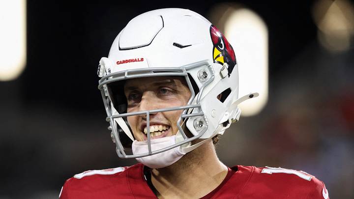 Aug 6, 2026; Canton, Ohio, USA; Arizona Cardinals quarterback Carson Beck (19) reacts during the game against the Carolina Panthers at Tom Benson Hall of Fame Stadium. Mandatory Credit: Charles LeClaire-Imagn Images Aug 6, 2026; Canton, Ohio, USA; Arizona Cardinals quarterback Carson Beck (19) reacts during the game against the Carolina Panthers at Tom Benson Hall of Fame Stadium. Mandatory Credit: Charles LeClaire-Imagn Images