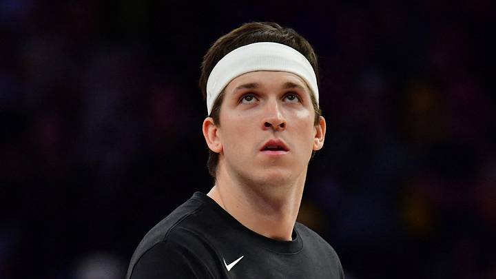 Apr 29, 2026; Los Angeles, California, USA; Los Angeles Lakers guard Austin Reaves (15) before playing against the Houston Rockets in game five of the first round of the 2026 NBA Playoffs at Crypto.com Arena. Mandatory Credit: Gary A. Vasquez-Imagn Images