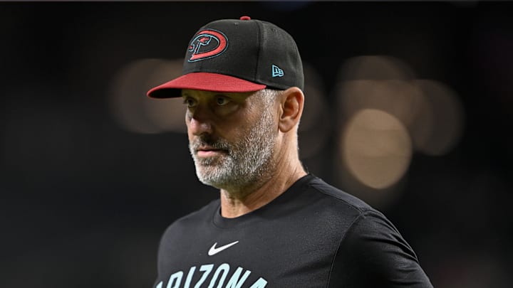 Aug 11, 2025; Arlington, Texas, USA; Arizona Diamondbacks manager Torey Lovullo (17) during the game between the Texas Rangers and the Arizona Diamondbacks at Globe Life Field. Mandatory Credit: Jerome Miron-Imagn Images Aug 11, 2025; Arlington, Texas, USA; Arizona Diamondbacks manager Torey Lovullo (17) during the game between the Texas Rangers and the Arizona Diamondbacks at Globe Life Field. Mandatory Credit: Jerome Miron-Imagn Images