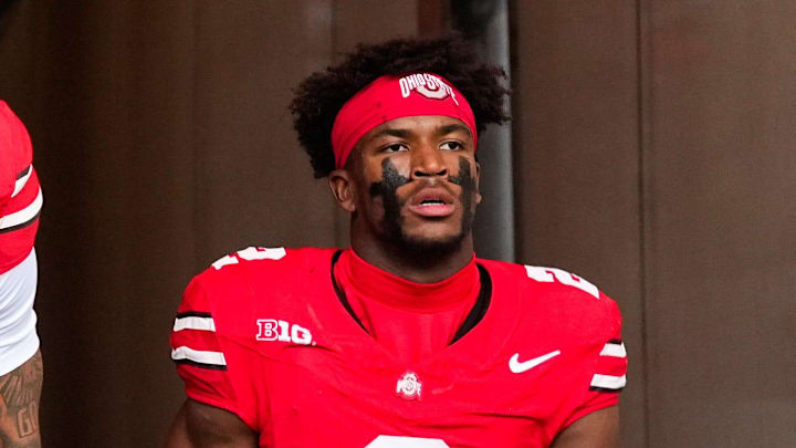 Ohio State Buckeyes safety Caleb Downs walks up the tunnel before the game against the Grambling State Tigers 