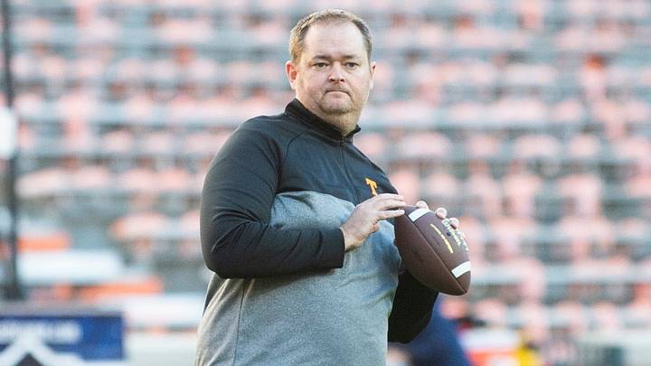 Tennessee Football Coach Josh Heupel looks to throw to his son Jace Heupel before a football game against Ole Miss at Neyland Stadium in Knoxville, Tenn. on Saturday, Oct. 16, 2021.
Kns Tennessee Ole Miss Football Bp Tennessee Football Coach Josh Heupel looks to throw to his son Jace Heupel before a football game against Ole Miss at Neyland Stadium in Knoxville, Tenn. on Saturday, Oct. 16, 2021.
Kns Tennessee Ole Miss Football Bp