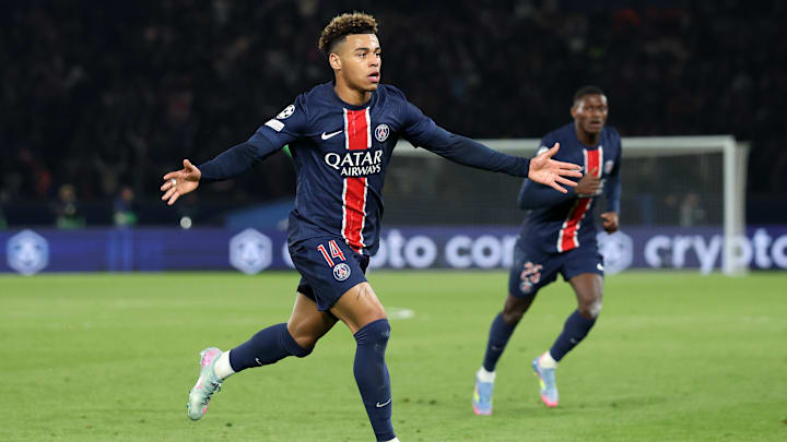 Desiré Doué anotó uno de los goles en el partido de ida de cuartos de final de la Champions League para el PSG