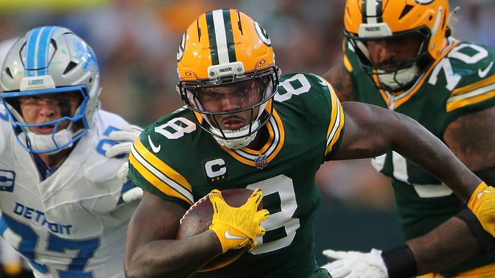 Green Bay Packers running back Josh Jacobs (8) against the Detroit Lions on Sunday, September 7, 2025, at Lambeau Field in Green Bay, Wis. The Packers defeated the Lions 27-13.
Wm. Glasheen USA TODAY NETWORK-Wisconsin Green Bay Packers running back Josh Jacobs (8) against the Detroit Lions on Sunday, September 7, 2025, at Lambeau Field in Green Bay, Wis. The Packers defeated the Lions 27-13.
Wm. Glasheen USA TODAY NETWORK-Wisconsin