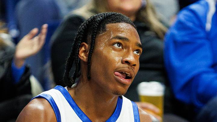 Lexington, Kentucky, USA; Kentucky Wildcats guard Rob Dillingham (0) reacts after being found during the second half against the Stonehill Skyhawks at Rupp Arena at Central Bank Center on Nov 17, 2023. Lexington, Kentucky, USA; Kentucky Wildcats guard Rob Dillingham (0) reacts after being found during the second half against the Stonehill Skyhawks at Rupp Arena at Central Bank Center on Nov 17, 2023.