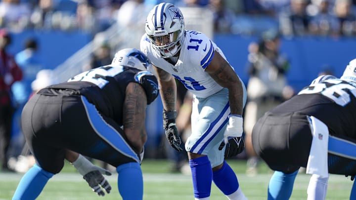 Nov 19, 2023; Charlotte, North Carolina, USA; Dallas Cowboys linebacker Micah Parsons (11) in his