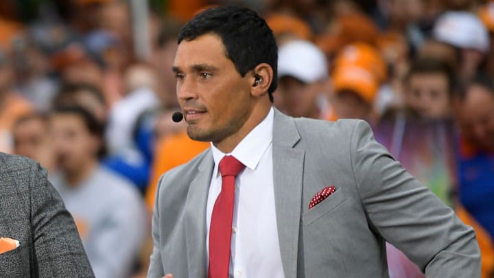 David Pollack at the ESPN College GameDay stage 