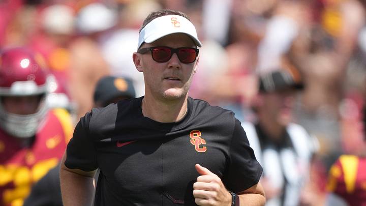 Aug 29, 2026; Los Angeles, California, USA; Southern California Trojans head coach Lincoln Riley during the game against the San Jose State Spartans at United Airlines Field at Los Angeles Memorial Coliseum. Mandatory Credit: Kirby Lee-Imagn Images Aug 29, 2026; Los Angeles, California, USA; Southern California Trojans head coach Lincoln Riley during the game against the San Jose State Spartans at United Airlines Field at Los Angeles Memorial Coliseum. Mandatory Credit: Kirby Lee-Imagn Images