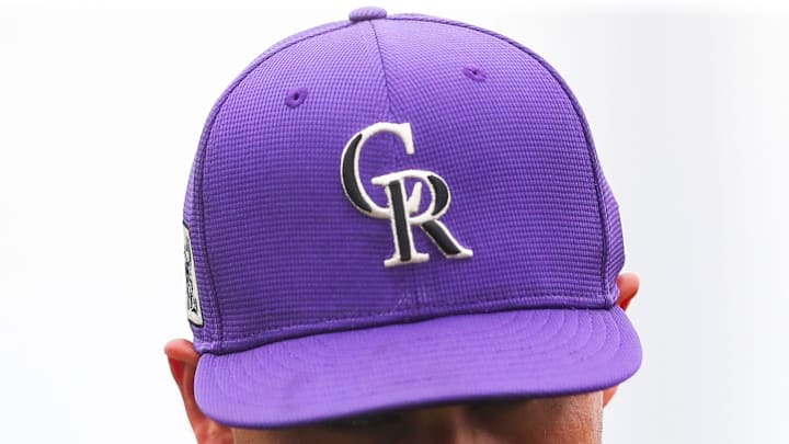 Colorado Rockies spring training hat. 