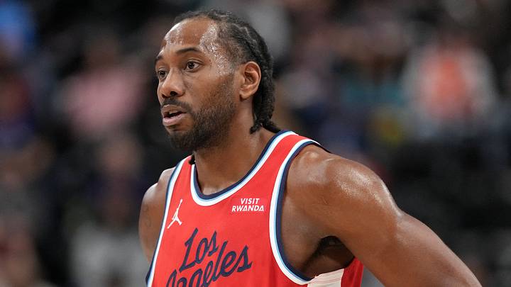 Feb 22, 2026; Inglewood, California, USA; LA Clippers forward Kawhi Leonard (2) reacts against the Orlando Magic in the second half at Intuit Dome. Mandatory Credit: Kirby Lee-Imagn Images