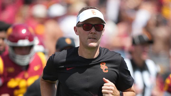 Aug 29, 2026; Los Angeles, California, USA; USC Trojans head coach Lincoln Riley head coach Lincoln Riley Lincoln Riley Riley enters the field before the game against the San José State Spartans at United Airlines Field at Los Angeles Memorial Coliseum. Aug 29, 2026; Los Angeles, California, USA; USC Trojans head coach Lincoln Riley head coach Lincoln Riley Lincoln Riley Riley enters the field before the game against the San José State Spartans at United Airlines Field at Los Angeles Memorial Coliseum.