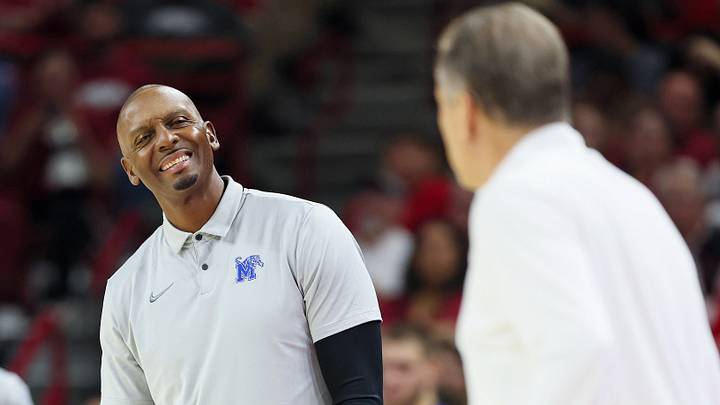 Memphis Tigers head coach Penny Hardaway during the second half against the Arkansas Razorbacks at Bud Walton Arena. Memphis Tigers head coach Penny Hardaway during the second half against the Arkansas Razorbacks at Bud Walton Arena.