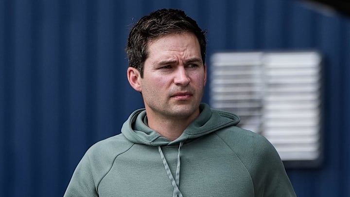 Detroit Tigers president of baseball operation Scott Harris during spring training at TigerTown in Lakeland, Fla. on Sunday, Feb. 16, 2025.
