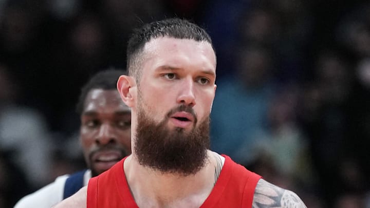 Toronto Raptors forward Sandro Mamukelashvili reacts against the Minnesota Timberwolves.