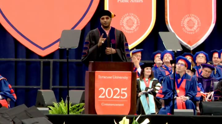 NBA star and Syracuse men's basketball legend Carmelo Anthony on May 11, 2025.