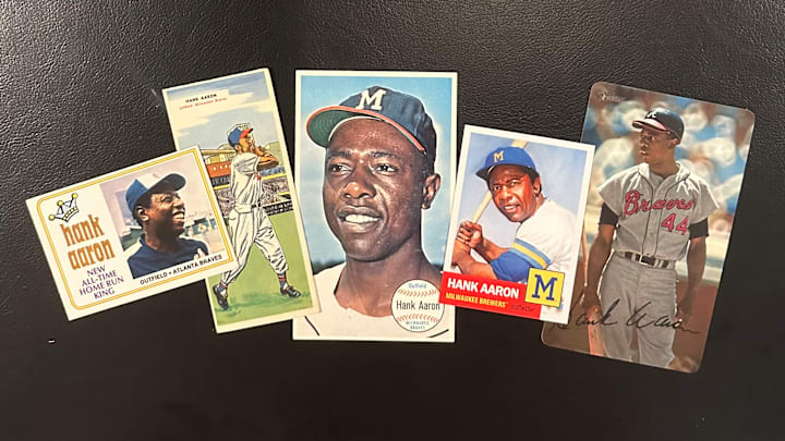 Assorted Hank Aaron baseball cards Assorted Hank Aaron baseball cards