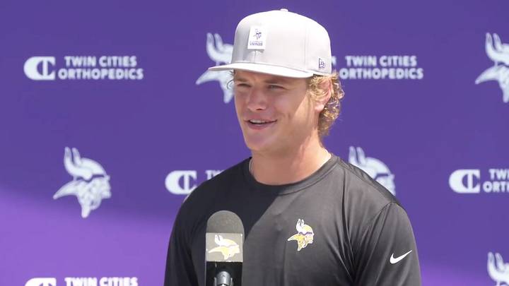 J.J. McCarthy speaks to the media on Tuesday, June 9 J.J. McCarthy speaks to the media on Tuesday, June 9