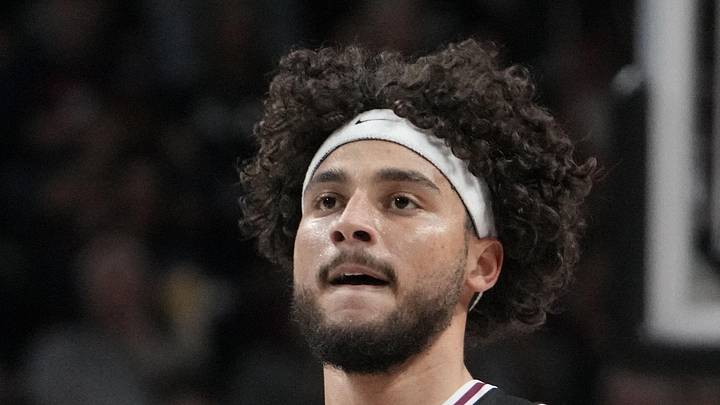 Santa Clara Broncos forward Allen Graves celebrates against the Gonzaga Bulldogs.