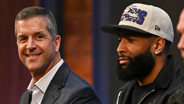 New York Giants wide receiver Odell Beckham Jr. and head coach John Harbaugh New York Giants wide receiver Odell Beckham Jr. and head coach John Harbaugh