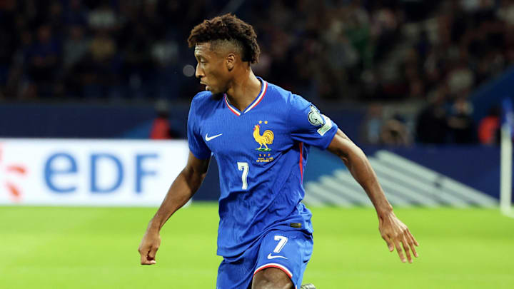 Kingsley Coman avec l'équipe de France contre l'Islande