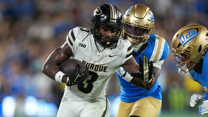 Purdue Boilermakers wide receiver Xavier Townsend (3) carries the ball against UCLA Bruins. Purdue Boilermakers wide receiver Xavier Townsend (3) carries the ball against UCLA Bruins.