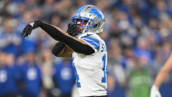 Detroit Lions wide receiver Amon-Ra St. Brown (14). Detroit Lions wide receiver Amon-Ra St. Brown (14).
