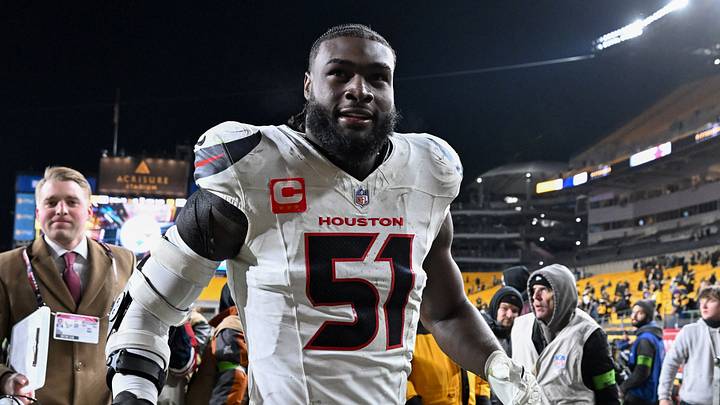 Jan 12, 2026; Pittsburgh, PA, USA; Houston Texans defensive end Will Anderson Jr. (51) leaves the field following an AFC Wild Card Round win against the Pittsburgh Steelers at Acrisure Stadium. Mandatory Credit: Barry Reeger-Imagn Images Jan 12, 2026; Pittsburgh, PA, USA; Houston Texans defensive end Will Anderson Jr. (51) leaves the field following an AFC Wild Card Round win against the Pittsburgh Steelers at Acrisure Stadium. Mandatory Credit: Barry Reeger-Imagn Images