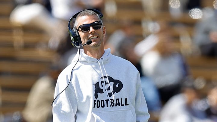 Apr 19, 2025; Boulder, CO, USA; Colorado Buffaloes defensive coordinator Robert Livingston during the spring game at Folsom Field. 