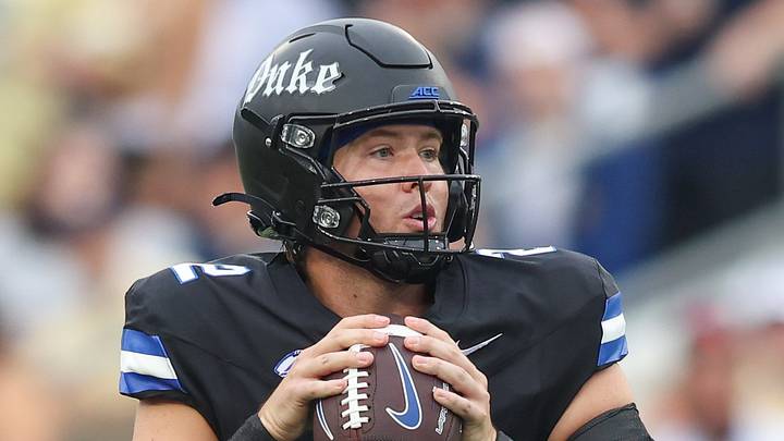 Oct 10, 2026; Atlanta, Georgia, USA; Duke Blue Devils quarterback Walker Eget (2) drops back to pass against the Georgia Tech Yellow Jackets in the first quarter at Bobby Dodd Stadium at Hyundai Field. Mandatory Credit: Brett Davis-Imagn Images Oct 10, 2026; Atlanta, Georgia, USA; Duke Blue Devils quarterback Walker Eget (2) drops back to pass against the Georgia Tech Yellow Jackets in the first quarter at Bobby Dodd Stadium at Hyundai Field. Mandatory Credit: Brett Davis-Imagn Images