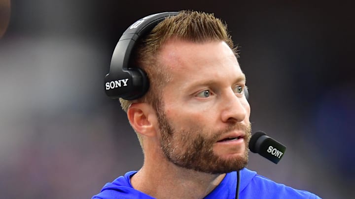 Jan 4, 2026; Inglewood, California, USA; Los Angeles Rams head coach Sean McVay stands on the sidelines against the Arizona Cardinals during the first half at SoFi Stadium. Mandatory Credit: Gary A. Vasquez-Imagn Images Jan 4, 2026; Inglewood, California, USA; Los Angeles Rams head coach Sean McVay stands on the sidelines against the Arizona Cardinals during the first half at SoFi Stadium. Mandatory Credit: Gary A. Vasquez-Imagn Images