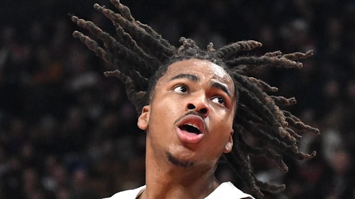 Toronto Raptors forward Collin Murray-Boyles takes in a rebound against the Portland Trail Blazers. Toronto Raptors forward Collin Murray-Boyles takes in a rebound against the Portland Trail Blazers.