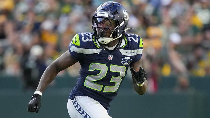Aug 23, 2025; Green Bay, Wisconsin, USA; Seattle Seahawks safety D'Anthony Bell (23) during the game against the Green Bay Packers at Lambeau Field. Mandatory Credit: Jeff Hanisch-Imagn Images Aug 23, 2025; Green Bay, Wisconsin, USA; Seattle Seahawks safety D'Anthony Bell (23) during the game against the Green Bay Packers at Lambeau Field. Mandatory Credit: Jeff Hanisch-Imagn Images
