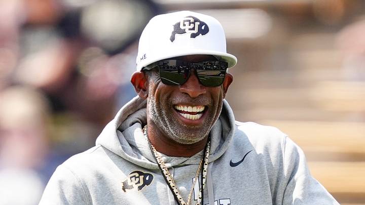 Colorado Buffaloes head coach Deion Sanders before the game against the Delaware Fighting Blue Hens at Folsom Field. Colorado Buffaloes head coach Deion Sanders before the game against the Delaware Fighting Blue Hens at Folsom Field.