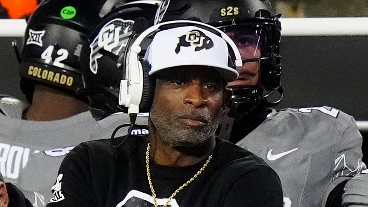 Colorado Buffaloes head coach Deion Sanders on the sidelines in the second quarter against the Arizona Wildcats at Folsom Field. Mandatory Credit: Ron Chenoy-Imagn Images Colorado Buffaloes head coach Deion Sanders on the sidelines in the second quarter against the Arizona Wildcats at Folsom Field. Mandatory Credit: Ron Chenoy-Imagn Images