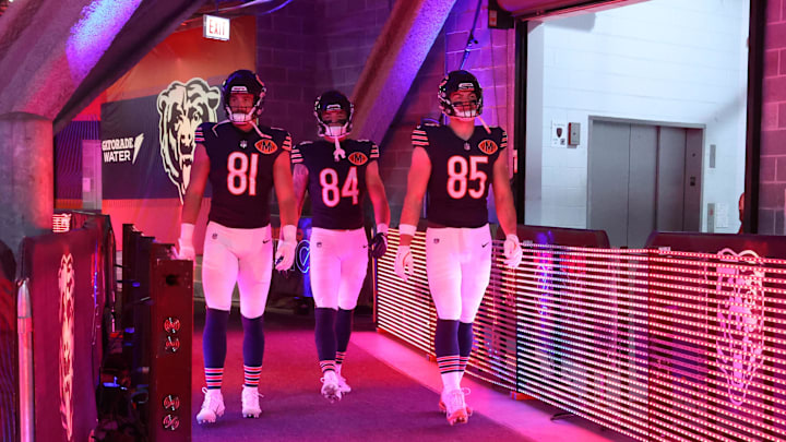 You need three tight ends and losing Durham Smythe (81) didn't hurt the Bears' passing game but did hurt their run-blocking.