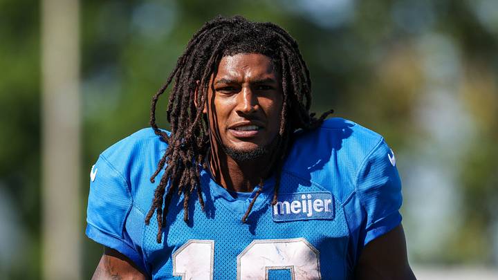 Detroit Lions running back Isiah Pacheco (10) Detroit Lions running back Isiah Pacheco (10)