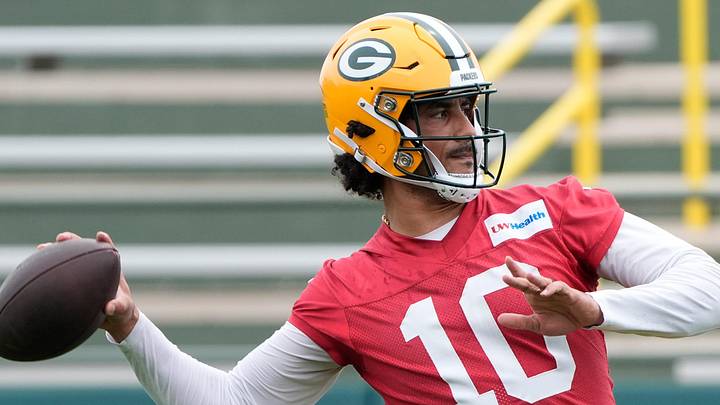 Green Bay Packers quarterback Jordan Love throws a pass at minicamp on Thursday. Green Bay Packers quarterback Jordan Love throws a pass at minicamp on Thursday.