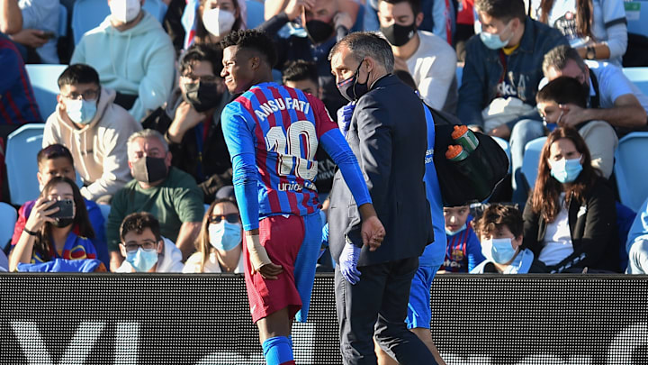 Ansu Fati se lastimó en una de las últimas acciones del juego de este sábado entre Barcelona y Celta