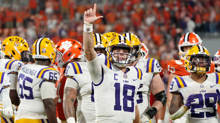LSU quarterback Garrett Nussmeier and the Tigers had an impressive Week 1 showing. LSU quarterback Garrett Nussmeier and the Tigers had an impressive Week 1 showing.