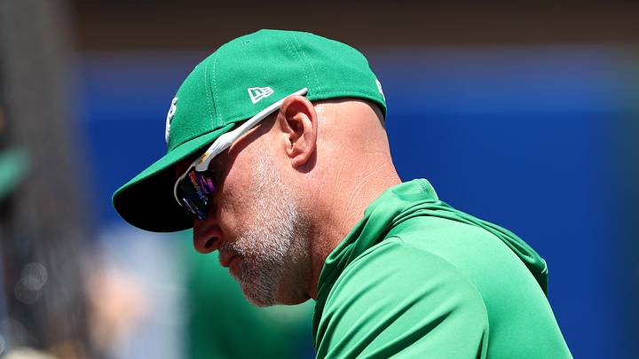 Jul 5, 2026; West Sacramento, California, USA; Athletics manager Mark Kotsay (7) signs a ball for a baseball fan before the start of a game against the Miami Marlins at Sutter Health Park. Mandatory Credit: Dennis Lee-Imagn Images Jul 5, 2026; West Sacramento, California, USA; Athletics manager Mark Kotsay (7) signs a ball for a baseball fan before the start of a game against the Miami Marlins at Sutter Health Park. Mandatory Credit: Dennis Lee-Imagn Images