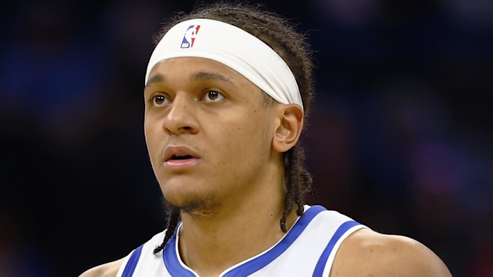 Mar 26, 2026; Orlando, Florida, USA; Orlando Magic forward Paolo Banchero (5) in the first half against the Sacramento Kings at Kia Center. Mandatory Credit: Russell Lansford-Imagn Images Mar 26, 2026; Orlando, Florida, USA; Orlando Magic forward Paolo Banchero (5) in the first half against the Sacramento Kings at Kia Center. Mandatory Credit: Russell Lansford-Imagn Images