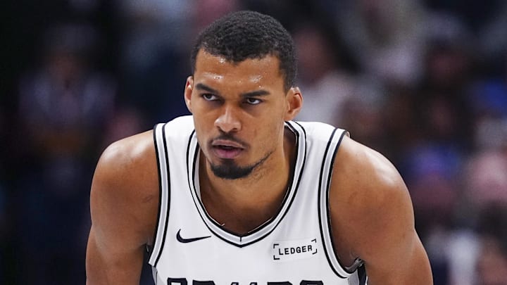 Apr 4, 2026; Denver, Colorado, USA; San Antonio Spurs forward Victor Wembanyama (1) during the second half against the Denver Nuggets at Ball Arena. Mandatory Credit: Ron Chenoy-Imagn Images Apr 4, 2026; Denver, Colorado, USA; San Antonio Spurs forward Victor Wembanyama (1) during the second half against the Denver Nuggets at Ball Arena. Mandatory Credit: Ron Chenoy-Imagn Images