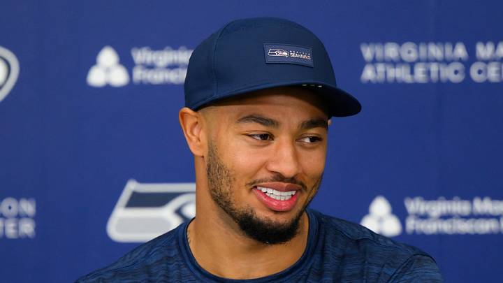 Seattle Seahawks wide receiver Jaxon Smith-Njigba speaks to the media Seattle Seahawks wide receiver Jaxon Smith-Njigba speaks to the media